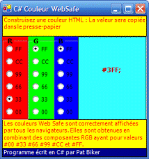  Le programme C# générateur de couleurs Web-safe
